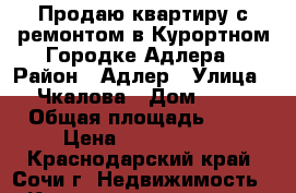 Продаю квартиру с ремонтом в Курортном Городке Адлера › Район ­ Адлер › Улица ­ Чкалова › Дом ­ 13 › Общая площадь ­ 20 › Цена ­ 2 995 000 - Краснодарский край, Сочи г. Недвижимость » Квартиры продажа   